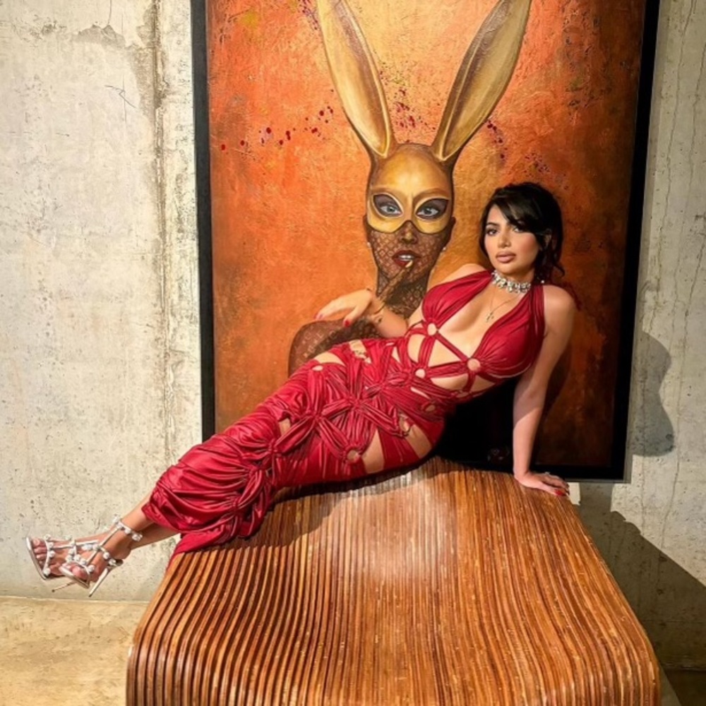 (Custom made) Long red dress size medium to small